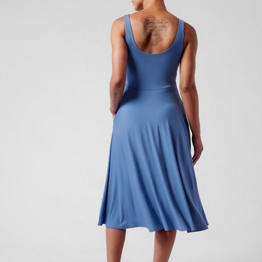 ATHLETA COTTAGE BLUE SANTORINI MIDI DRESS - Picture 2 of 2